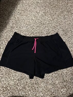 tek gear Black Athletic Shorts with Pink Drawstring